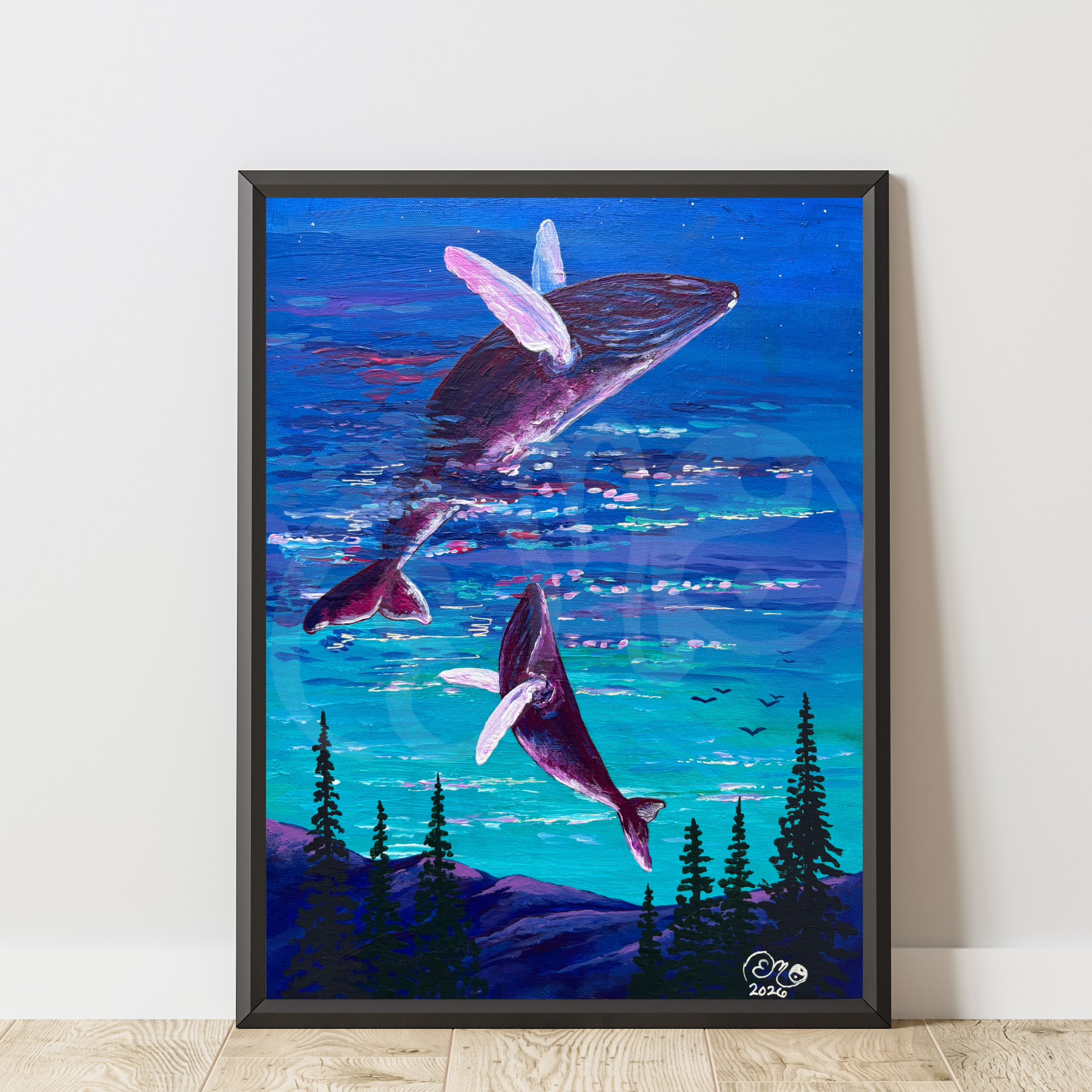 5x7" Mini Print "Whales in the Trees"