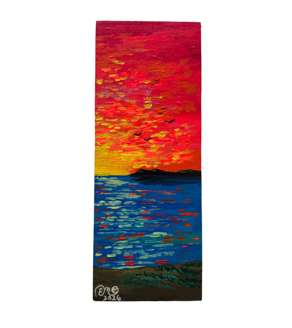 "Ocean Sunset" Upcycled Mini Original