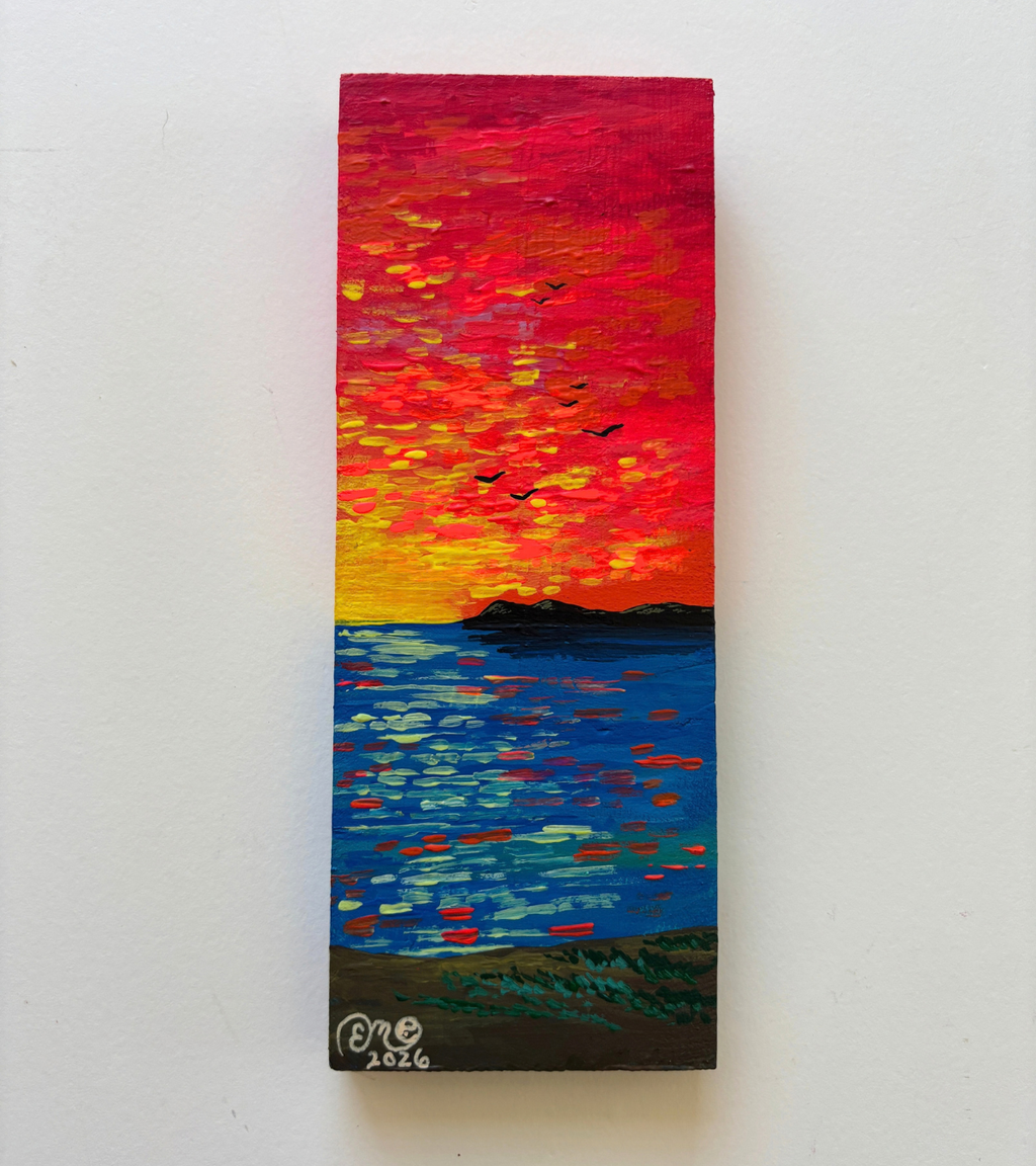 "Ocean Sunset" Upcycled Mini Original