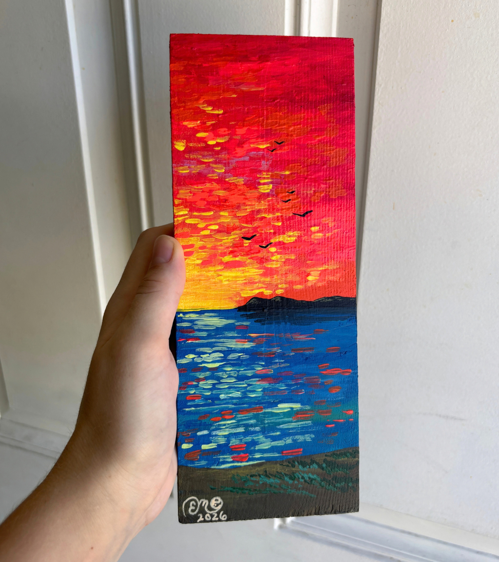 "Ocean Sunset" Upcycled Mini Original