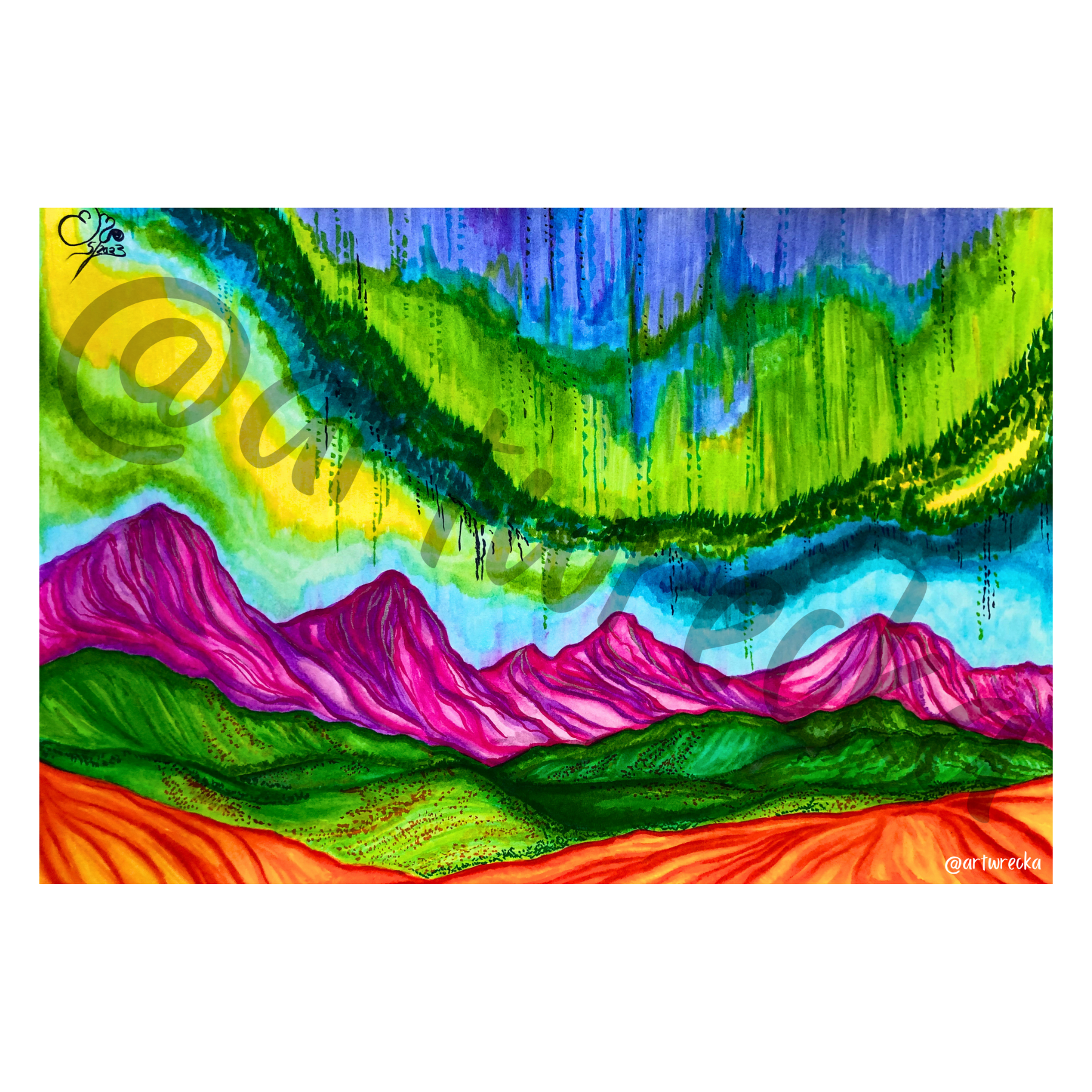 4x6 Inches "Purple Mountain Majesty" Mini Print