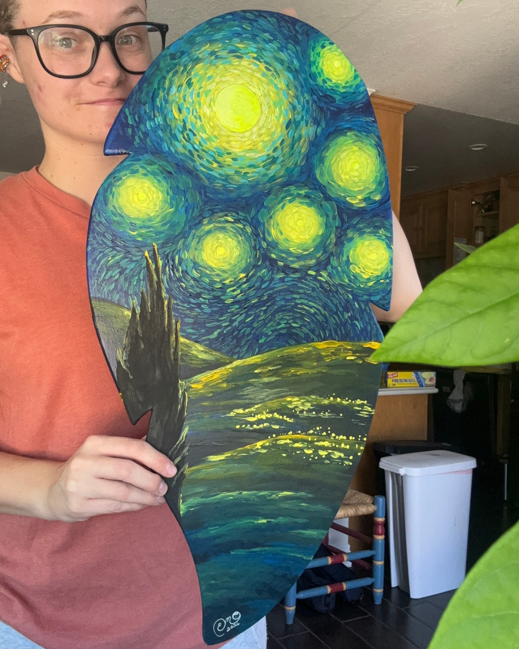 "Upcycled Starry Night" Original