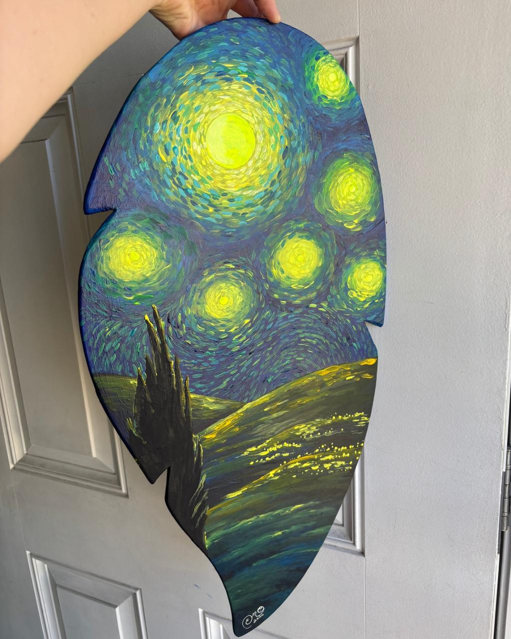"Upcycled Starry Night" Original