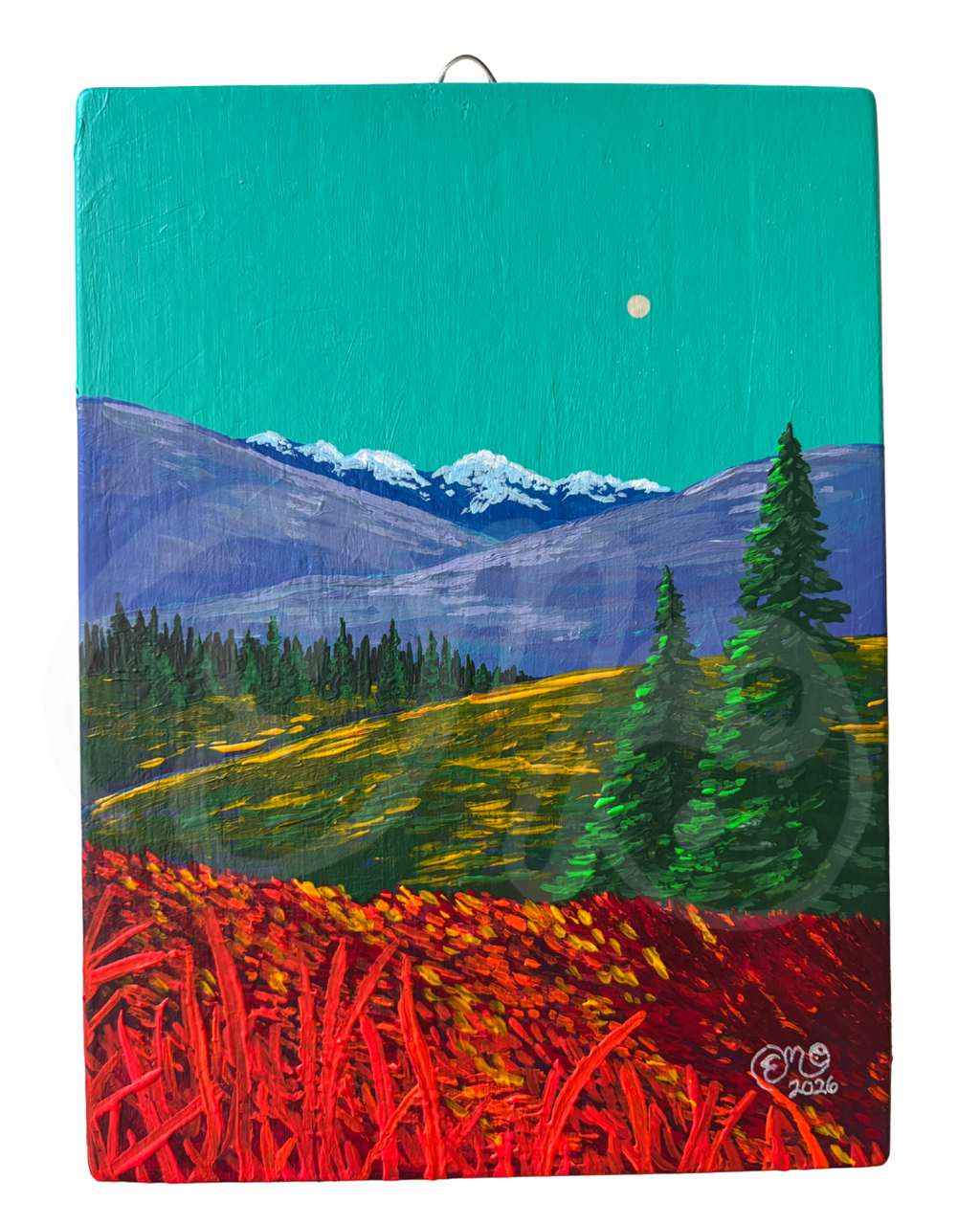 "Firey Meadow" Original Upcycled