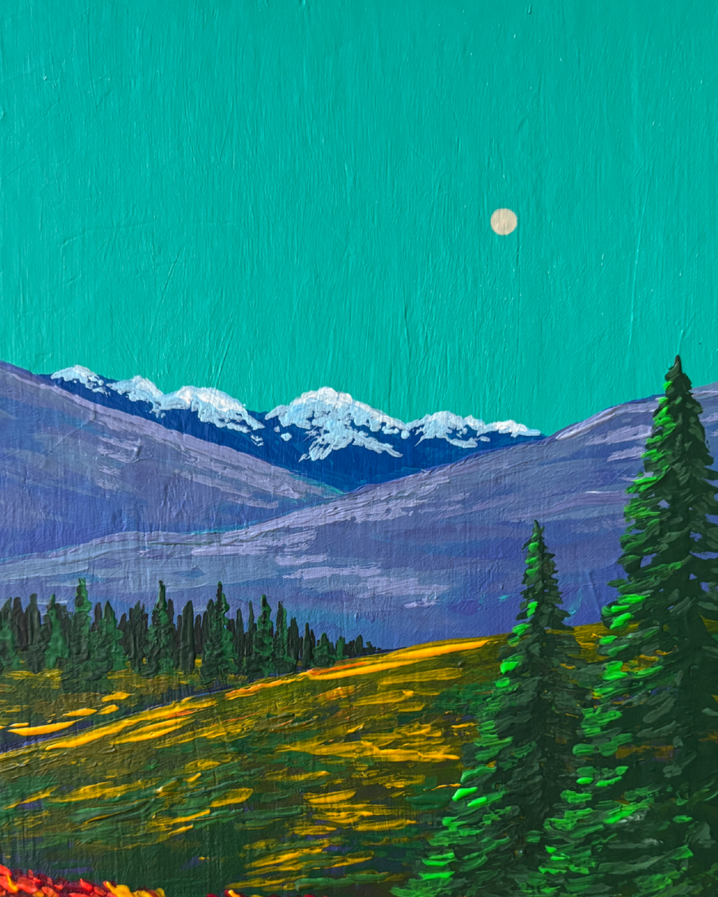 "Firey Meadow" Original Upcycled