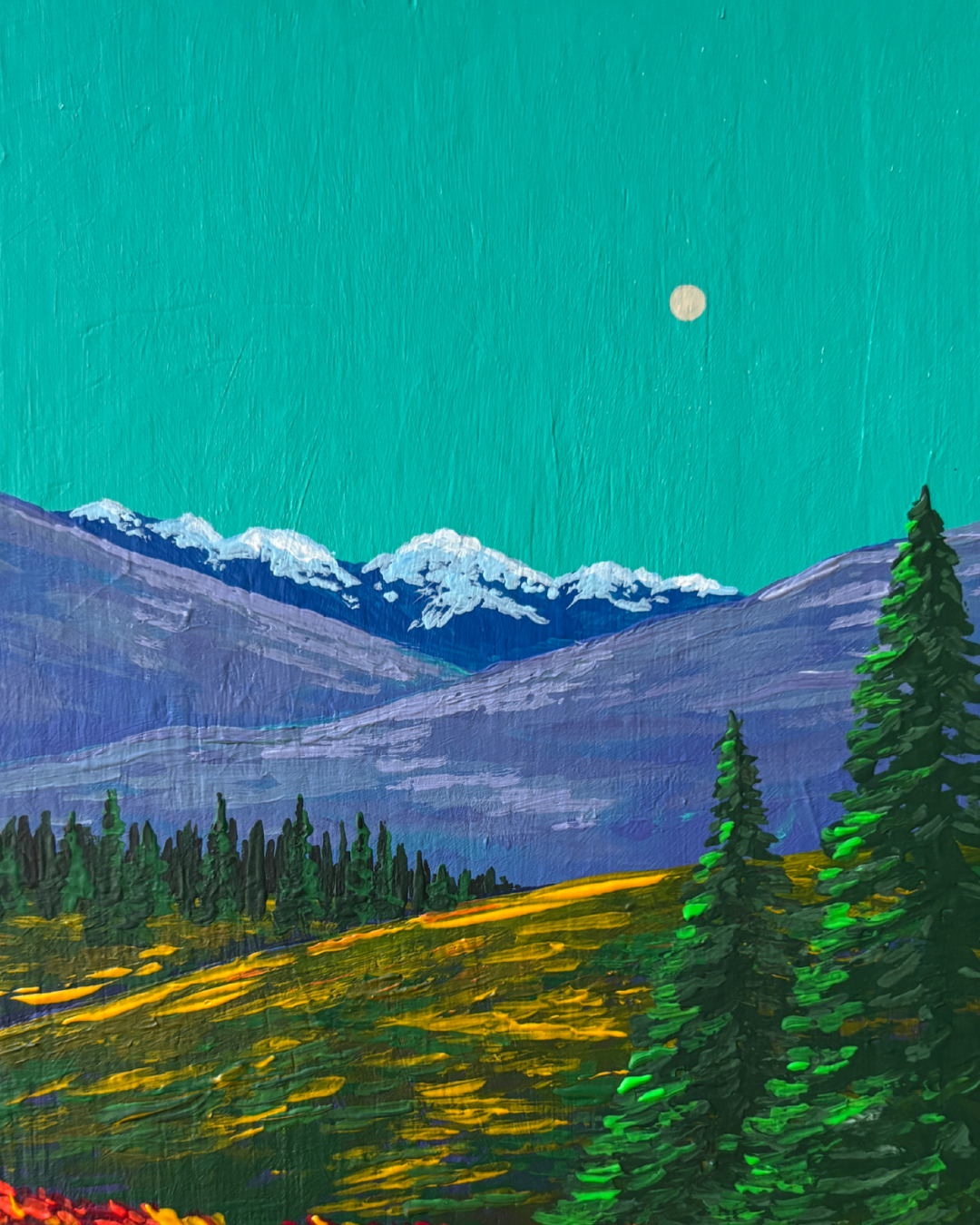 "Firey Meadow" Original Upcycled